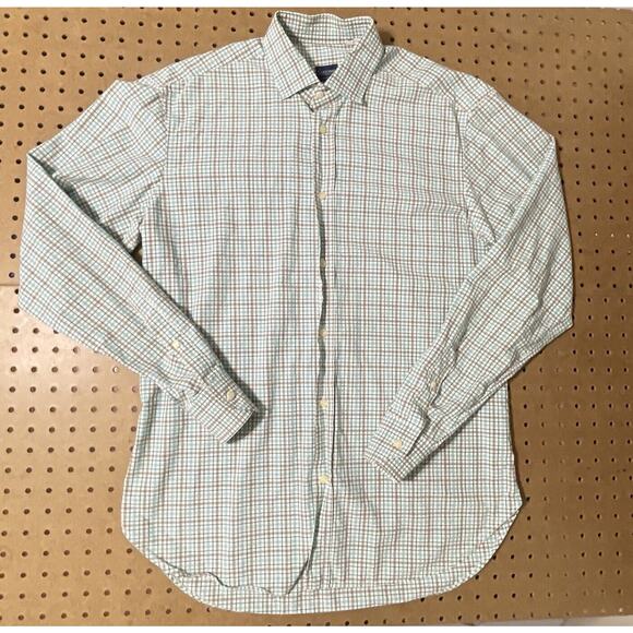 Culturata Roma Tailored Fit LS Button Up Shirt Italy Plaid Green Size 40/Medium - Picture 2 of 8
